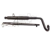 Uitlaat sportief, bovenlangs, Trumpet, RVS, ST125 Dax, frame nr. JB04xxxx, zwart