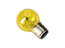 Koplamp BA21D, duplo,  6 volt, 35-35 watt, Dax 3-poot, geel