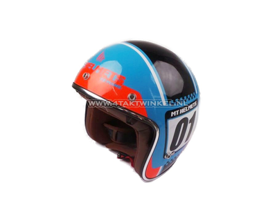 Helm Le Mans, Numberplate Blauw (maat S,M,L,XL)