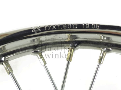 Wiel compleet, achterwiel, 17
