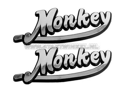 Embleem Monkey, set, zilver