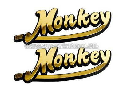 Embleem Monkey, set, goud