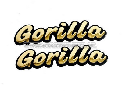 Embleem Gorilla, set, goud