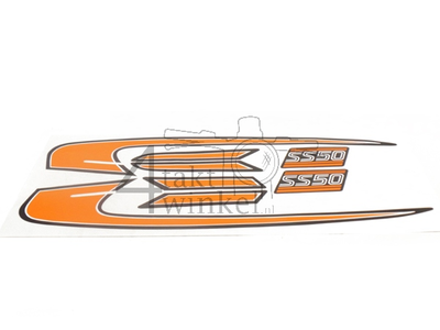 Sticker tank striping oranje, past op SS50 K3