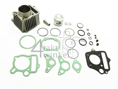 Cilinderset, met zuiger & pakking 70cc, 50 kop, Lifan, Skyteam, Hanway, 49cc opdr. aluminium