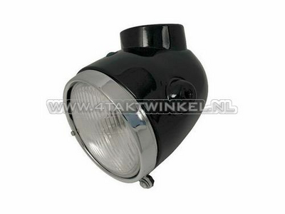 Koplamp compleet, zwart, past op Monkey Z50a