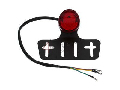 Achterlicht enkel rond, LED, rood glas